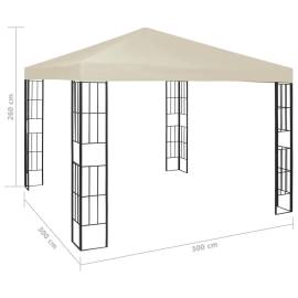 Pavilion cu șir de lumini led, crem, 3x3 m, 10 image