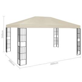 Pavilion cu șir de lumini led, crem, 3x4 m, 10 image
