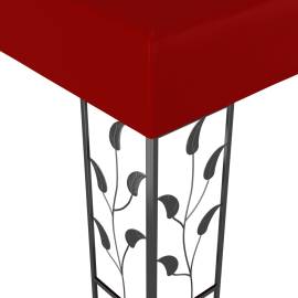 Pavilion cu șir de lumini led, roșu vin, 3x3 m, 4 image