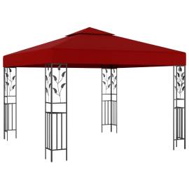 Pavilion cu șir de lumini led, roșu vin, 3x3 m, 2 image