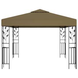 Pavilion cu șiruri de lumini led, gri taupe, 3x3m,, 3 image