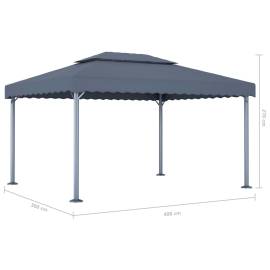 Pavilion cu perdele& lumini led,antracit,400x300cm aluminiu, 8 image