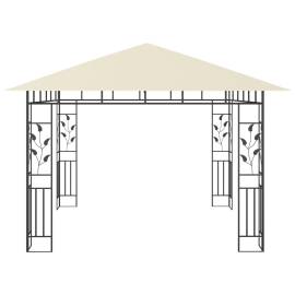 Pavilion cu plasă anti-țânțari & lumini led crem 3x3x2,73m, 5 image