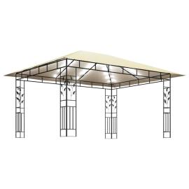 Pavilion cu plasă anti-țânțari & lumini led crem 4x3x2,73m, 3 image