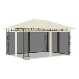 Pavilion cu plasă anti-țânțari & lumini led crem 4x3x2,73m, 2 image