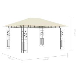 Pavilion cu plasă anti-țânțari & lumini led crem 4x3x2,73m, 10 image