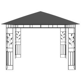 Pavilion cu plasă anti-țânțari&lumini led, antracit, 3x3x2,73 m, 5 image