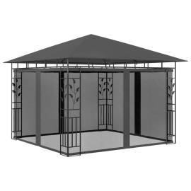 Pavilion cu plasă anti-țânțari&lumini led, antracit, 3x3x2,73 m, 2 image