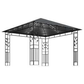 Pavilion cu plasă anti-țânțari&lumini led, antracit, 3x3x2,73 m, 3 image