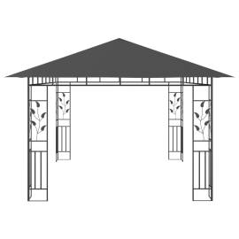 Pavilion cu plasă anti-țânțari&lumini led, antracit, 4x3x2,73 m, 6 image