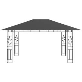 Pavilion cu plasă anti-țânțari&lumini led, antracit, 4x3x2,73 m, 5 image