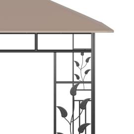 Pavilion cu plasă anti-țânțari&lumini led,gri taupe, 3x3x2,73 m, 6 image