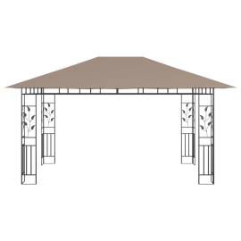 Pavilion cu plasă anti-țânțari&lumini led,gri taupe, 4x3x2,73 m, 5 image