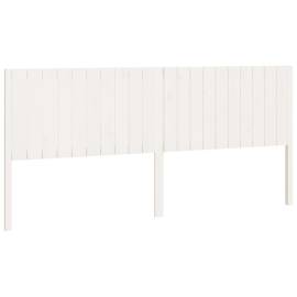 Tăblie de pat, alb, 205,5x4x100 cm, lemn masiv de pin, 2 image
