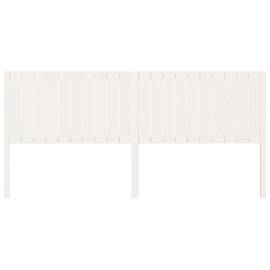 Tăblie de pat, alb, 205,5x4x100 cm, lemn masiv de pin, 3 image