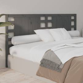 Tăblie de pat, gri, 166x4x100 cm, lemn masiv de pin, 5 image