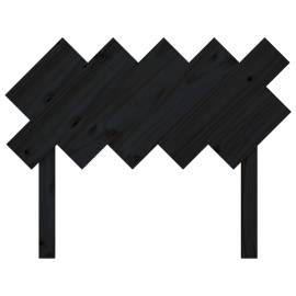 Tăblie de pat, negru, 104x3x80,5 cm, lemn masiv de pin, 4 image