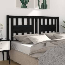 Tăblie de pat, negru, 156x4x100 cm, lemn masiv de pin