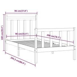 Cadru de pat, 90x200 cm, lemn masiv de pin, 8 image