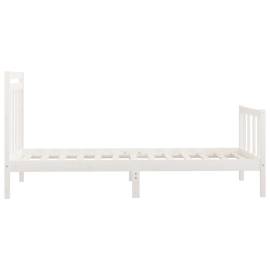Cadru de pat, alb, 90x200 cm, lemn masiv de pin, 6 image