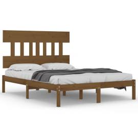 Cadru de pat, maro miere, 120x200 cm, lemn masiv, 2 image