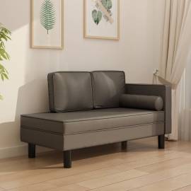 Canapea cu 2 locuri, gri, piele ecologică