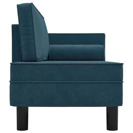Canapea extensibilă cu 2 locuri, albastru, catifea, 4 image