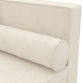 Canapea extensibilă cu 2 locuri, crem, catifea, 7 image