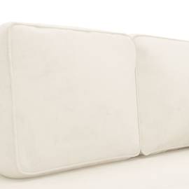 Canapea extensibilă cu 2 locuri, crem, catifea, 6 image