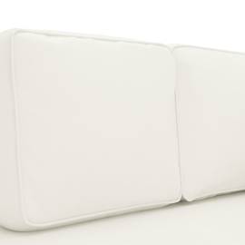 Canapea extensibilă cu 2 locuri, crem, piele ecologică, 6 image