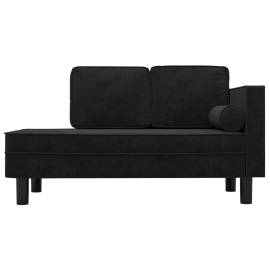 Canapea extensibilă cu 2 locuri, negru, catifea, 3 image