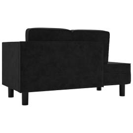 Canapea extensibilă cu 2 locuri, negru, catifea, 5 image