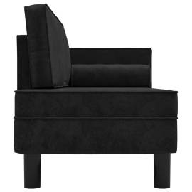 Canapea extensibilă cu 2 locuri, negru, catifea, 4 image