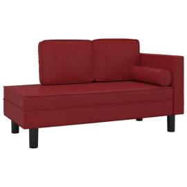 Canapea extensibilă cu 2 locuri, roșu vin, piele ecologică, 2 image