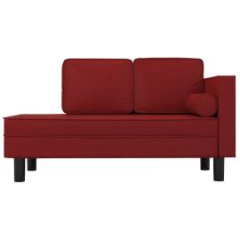 Canapea extensibilă cu 2 locuri, roșu vin, piele ecologică, 3 image