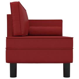 Canapea extensibilă cu 2 locuri, roșu vin, piele ecologică, 4 image