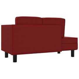 Canapea extensibilă cu 2 locuri, roșu vin, piele ecologică, 5 image