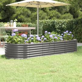 Jardinieră grădină gri 224x80x36 cm oțel vopsit electrostatic