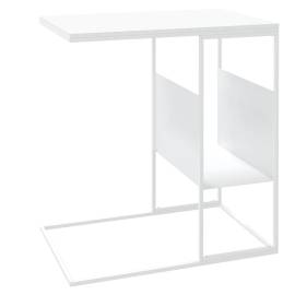Masă laterală, alb, 55x36x59,5 cm, lemn compozit, 5 image