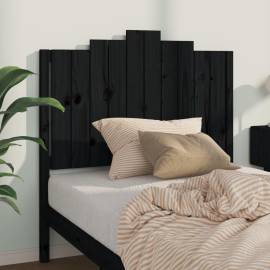 Tăblie de pat, negru, 106x4x110 cm, lemn masiv de pin, 3 image