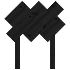 Tăblie de pat, negru, 72,5x3x81 cm, lemn masiv de pin, 4 image