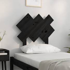Tăblie de pat, negru, 72,5x3x81 cm, lemn masiv de pin, 3 image