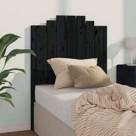 Tăblie de pat, negru, 81x4x110 cm, lemn masiv de pin