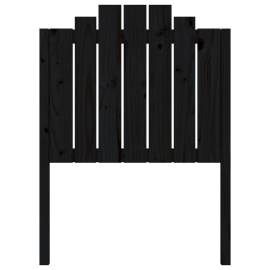 Tăblie de pat, negru, 81x4x110 cm, lemn masiv de pin, 4 image