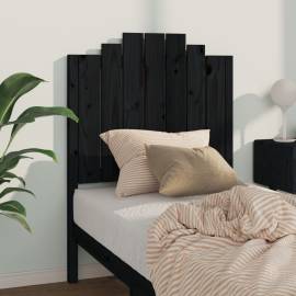 Tăblie de pat, negru, 81x4x110 cm, lemn masiv de pin, 3 image