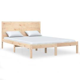 Cadru de pat, 140x200 cm, lemn masiv de pin, 2 image