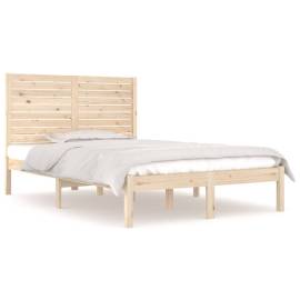 Cadru de pat dublu 4ft6, 135x190 cm, lemn masiv, 2 image