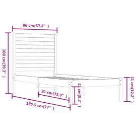 Cadru de pat single 3ft6, 90x190 cm, lemn masiv, 6 image