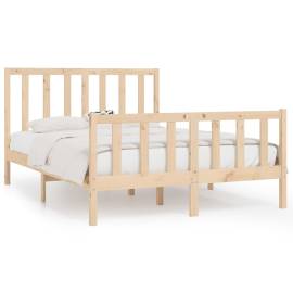 Cadru de pat small double 4ft, 120x190 cm, lemn masiv, 2 image
