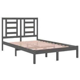 Cadru de pat, gri, 120x200 cm, lemn masiv de pin, 4 image